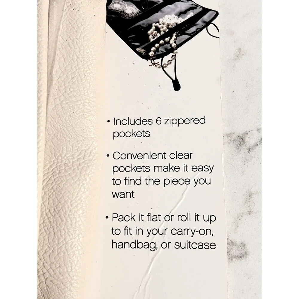 MIAMICA Bling It On Travel Jewelry Roll Organizer Airmail 6 Pocket New w/ Card